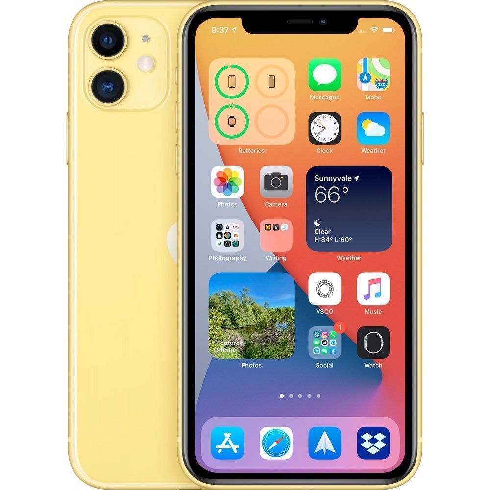 Смартфон Apple iPhone 11 64 ГБ желтый (Обменка) купить по цене от