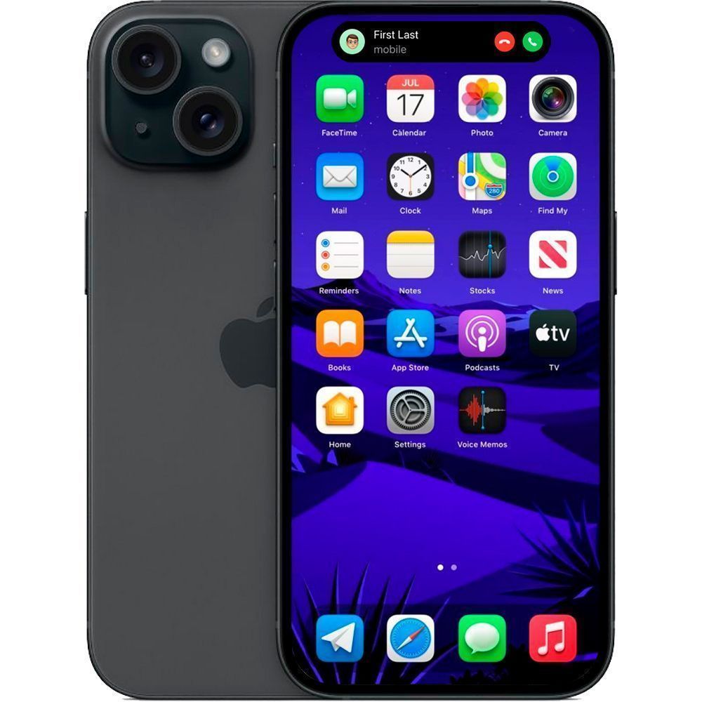 Смартфон Apple iPhone 15 128 ГБ черный (демо) купить по цене от 44